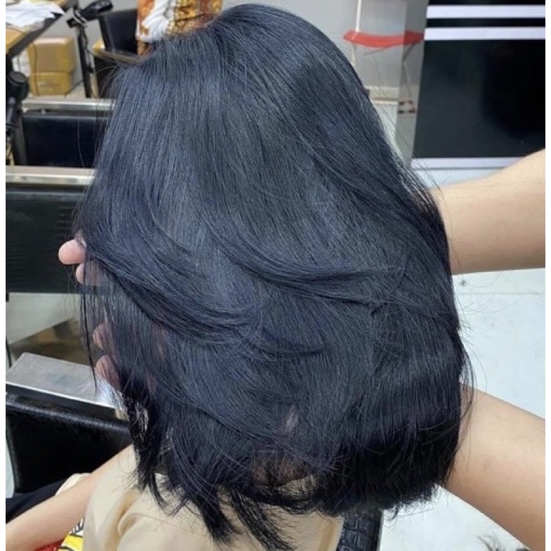 Thuốc nhuộm tóc xanh đen💦FREESHIP💦 tặng kèm oxy, bao tay, bao trùm, lược nhuộm, chén nhuộm tóc, bao chụp tai