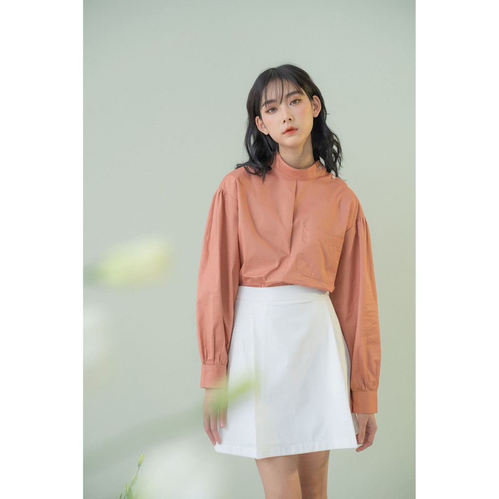 Chân xếp ly ngắn nữ MADELEN dáng chữ A vải cashmere