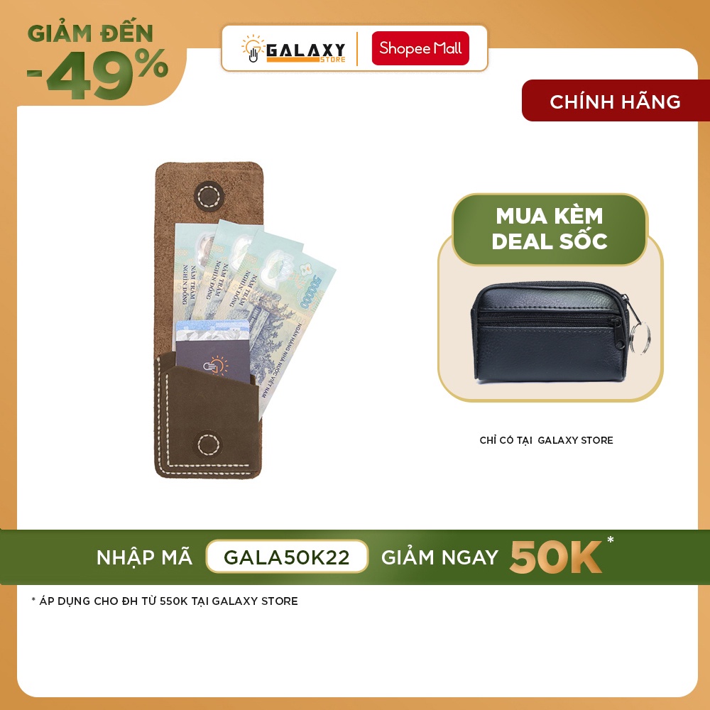 Vi Da Bò Handmade Nhỏ Độc Đáo Để Thẻ CMND Tiền Thẳng Galaxy Store GVU