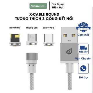 Cáp Sạc Đa Năng Siêu Nhanh Thiết Kế Ba Đầu Cổng Cho Mọi Điện Thoại Từ Tính Nam Châm Mạnh