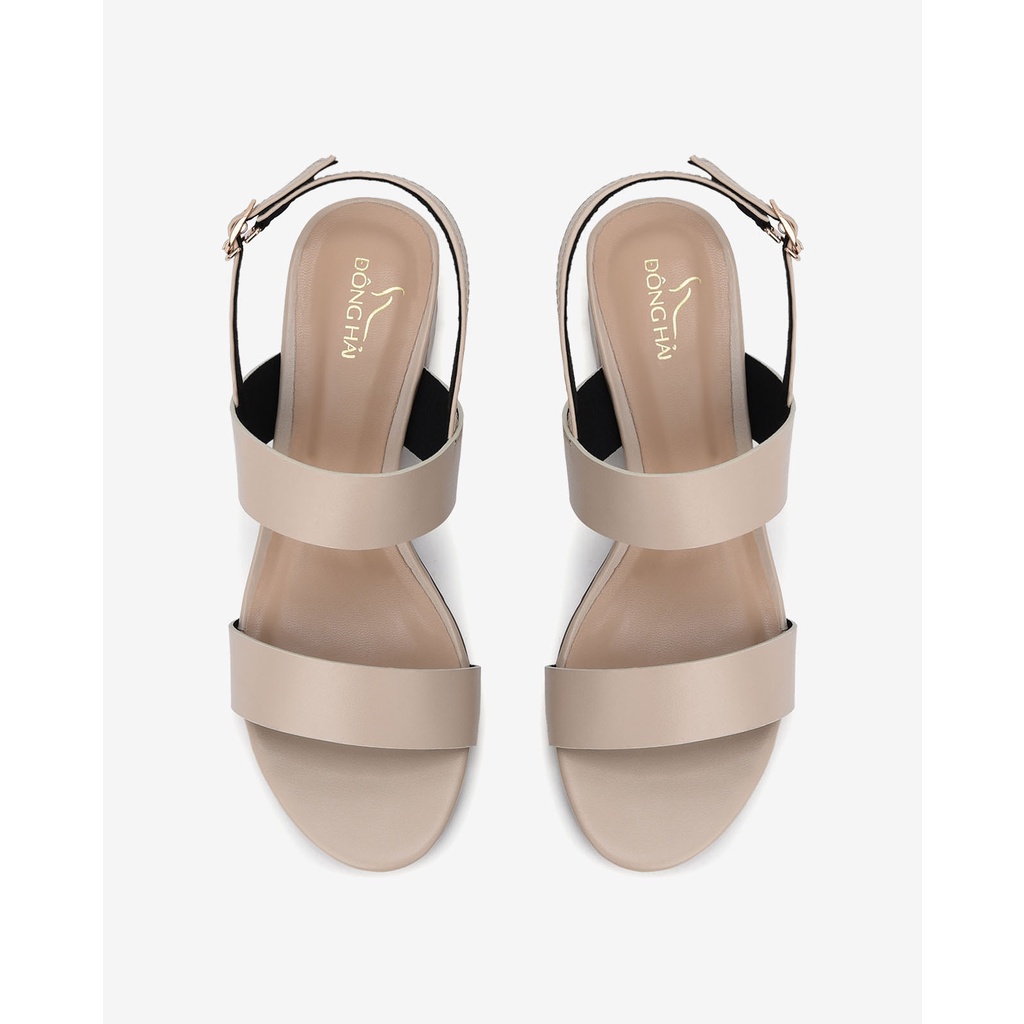 Giày Sandal cao gót nữ Đông Hải gót vuông quai ngang kiểu dáng basic đẹp thời trang cao 5cm - S81K2