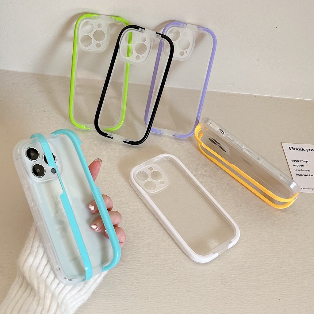 Ốp Điện Thoại Silicone Trong Suốt Chống Sốc Có Giá Đỡ Cho iPhone 13 12 11 Pro Max XS XR 8 7 Plus