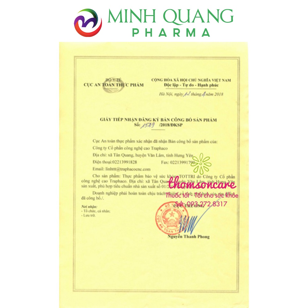 Viên uống TOTTRI của Traphaco tốt cho người bệnh trĩ hộp 30 viên