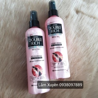 Xịt dưỡng tóc💢CHÍNH HÃNG💢DOUBLE RICH  chăm sóc tóc hư tổn (Màu hồng) 250ml hương nước hoa giúp tóc mềm muotj óng ả