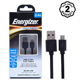 Cáp Energizer (SL:10) - HT Flat USB Micro 1.2m (nhiều màu) - chính hãng phân phối
