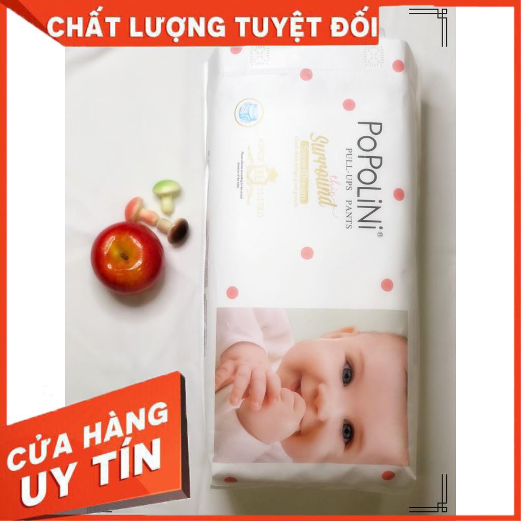 Tã quần POPOLINI size XL 42 miếng cho bé từ 12-17kg, hàng chính hãng, chống hăm,chống trào ngược, mềm mỏng nhất hiện nay