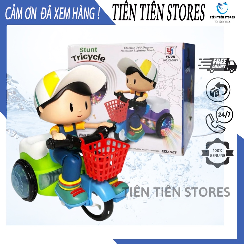 Đồ chơi phát nhạc cậu bé đi xe đạp TIÊN TIÊN STORE có đèn led và nhạc sôi động
