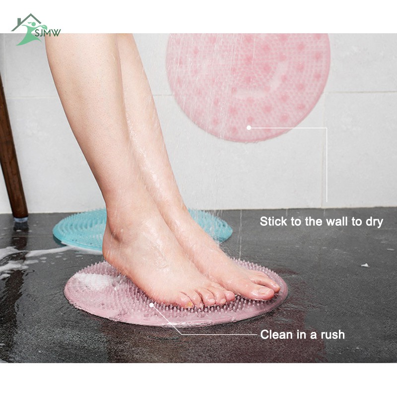 SJMW Shower Foot Massager Silicone Exfoliating Massage Cushion for Bathroom