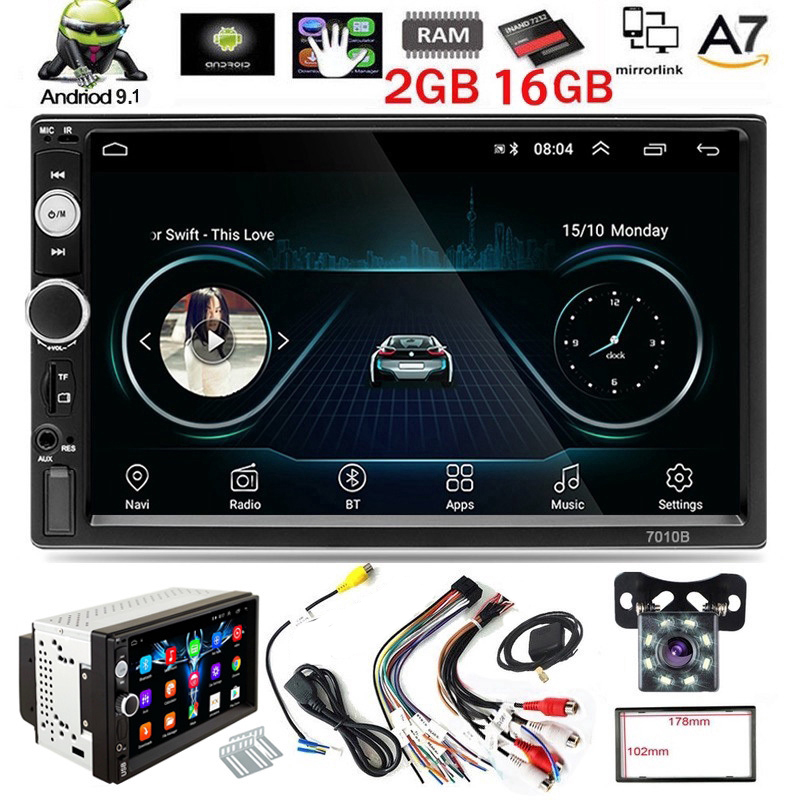 Máy Phát Nhạc Mp5 Đa Phương Tiện 2g Ram+16G Rom 7 Hd 2 Din Android 1.1 Cho Xe Hơi