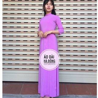 Áo dài lụa nhật 2 tà/ màu tím