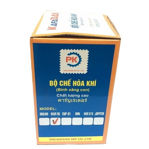 Bộ chế hòa khí KAFADAI THAILAND cho xe máy Wave RS 100cc (Bình xăng con)