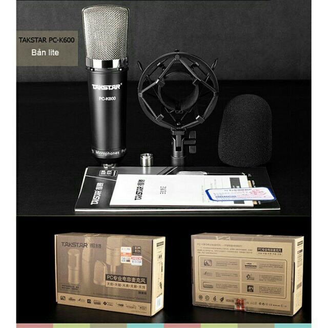 Combo bộ livestream thu âm mic Takstar PC K600 + Soundcard Icon Upod Pro, Full phụ kiện