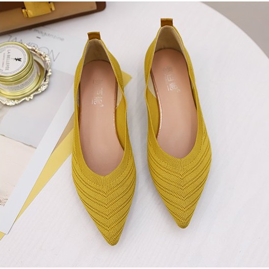 D369- GIÀY BỆT ĐẾ THẤP MŨI NHỌN , GIÀY BÚP BÊ VẢI LEN HÀNG QUẢNG CHÂU CAO CẤP KÈM ẢNH THẬT