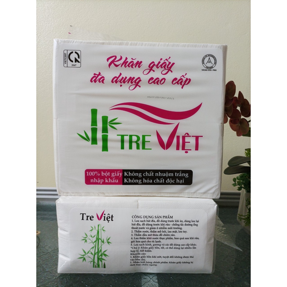 Khăn giấy - Giấy ăn đa năng vuông gấp 4 1kg size 24*24cm