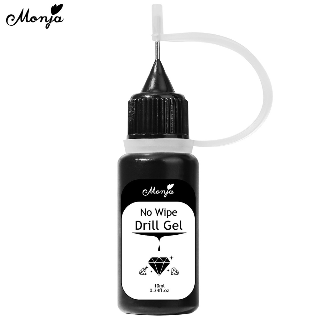 Keo dán đá trang trí móng tay nghệ thuật MONJA gel UV đầu lỗ kim dễ sử dụng không cần lột 10ml