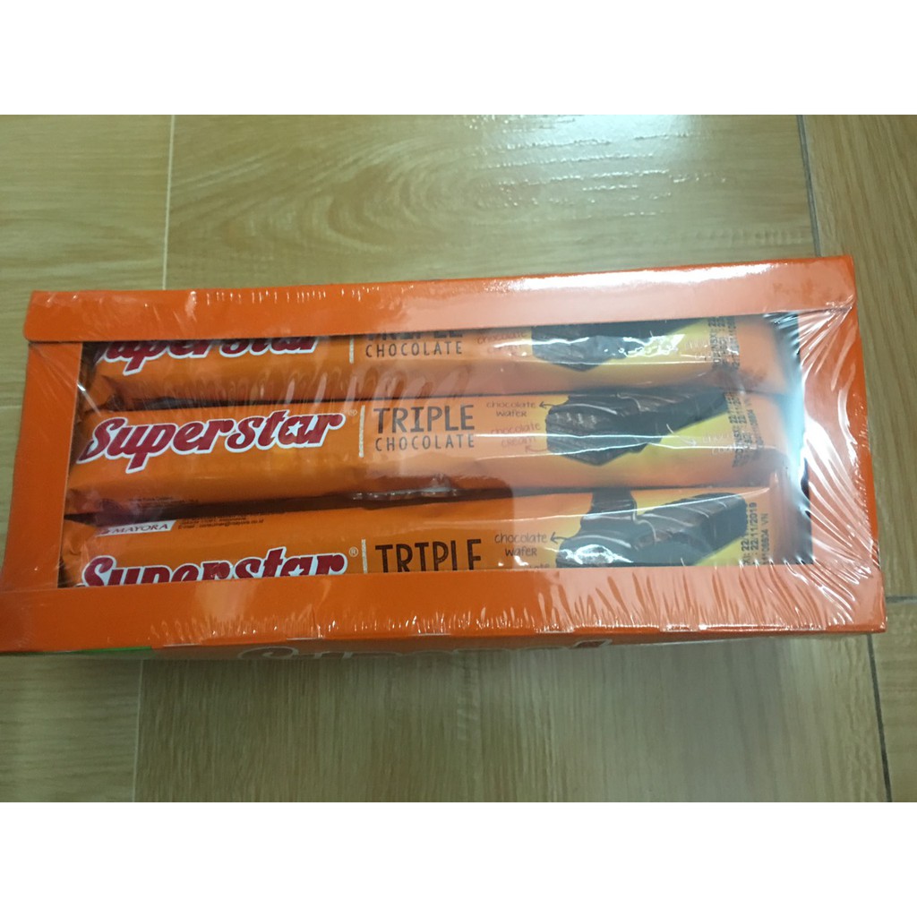 Bánh Xốp Superstar Chocolate 192g - 12 thanh x16g