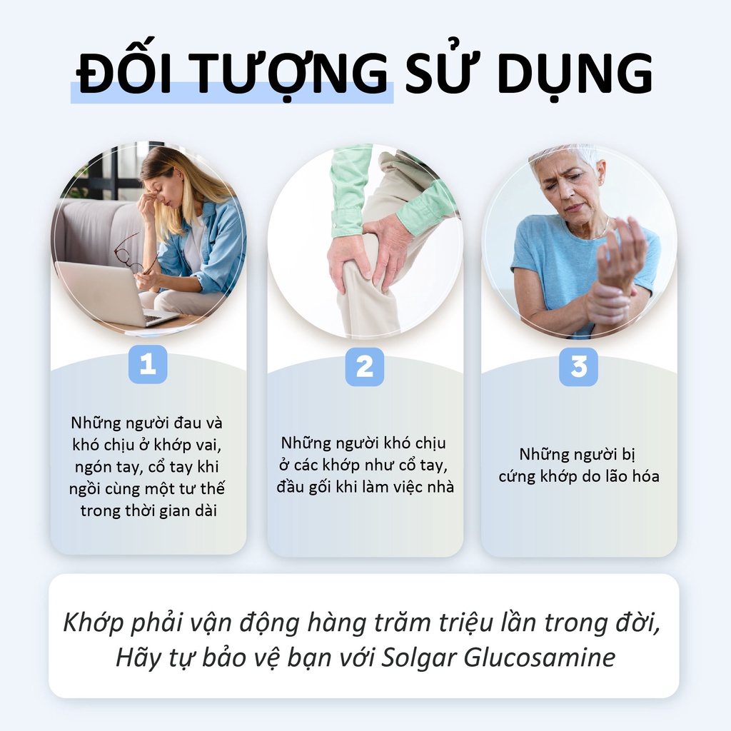 Viên Uống Solgar Triple Strength Glucosamine Condrotin MSM Hỗ Trợ Xương Khớp, Giúp Giảm Thái Hóa Khớp ( Date T2/2024)
