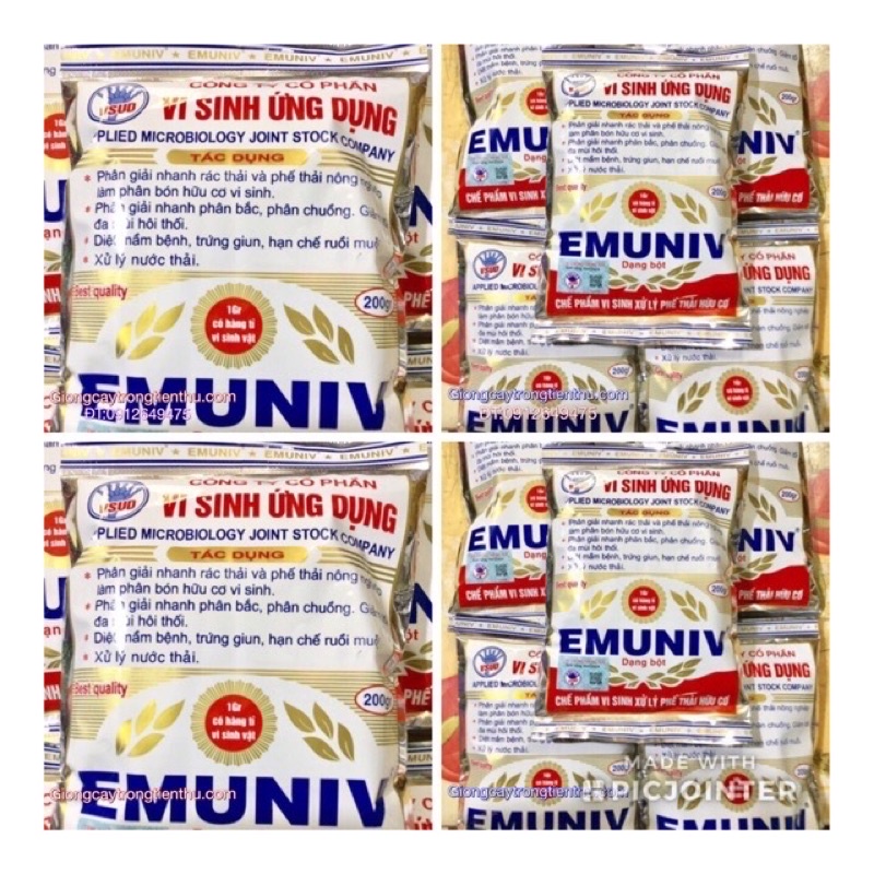 COMBO-10 GÓI (2kg) CHẾ PHẨM VI SINH XỬ LÝ PHẾ THẢI HỮU CƠ EMUNIV