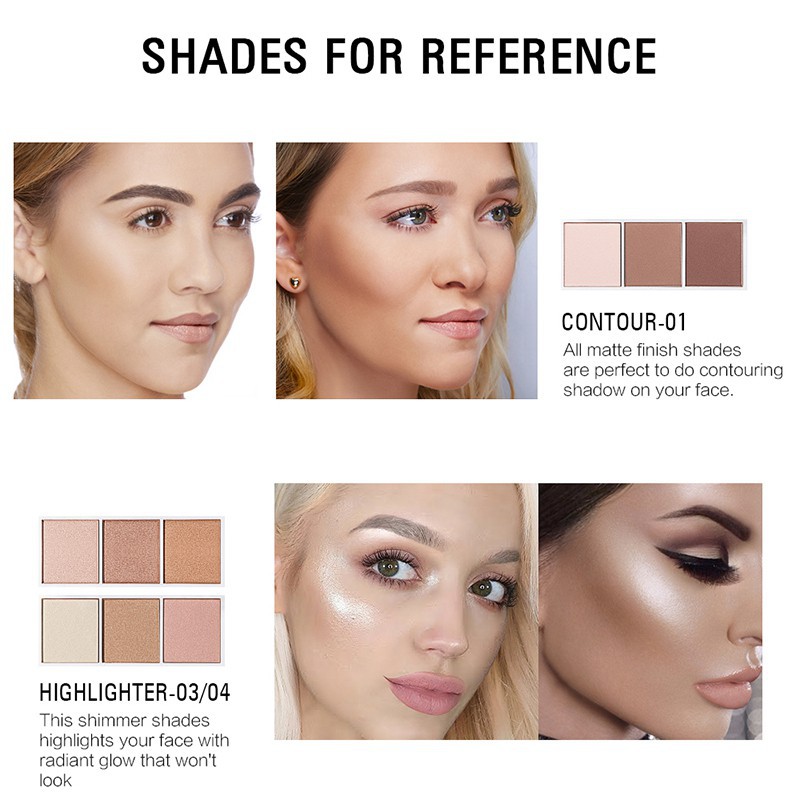 Bảng phấn tạo khối/ má hồng/ bắt sáng 3 màu nhãn hiệu | BigBuy360 - bigbuy360.vn