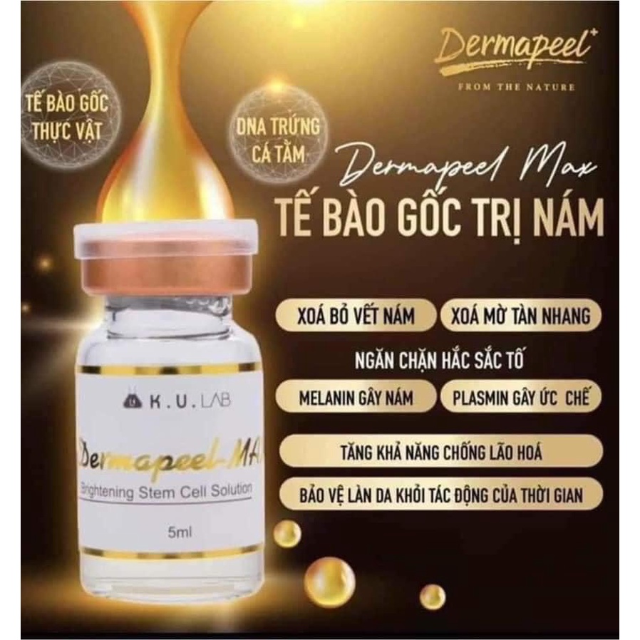 TẾ BÀO GỐC TOÀN NĂNG DERMAPEEL - MAX - 1 HỘP 5 LỌ + 1 ĐẦU LĂN THỦY CHÂM