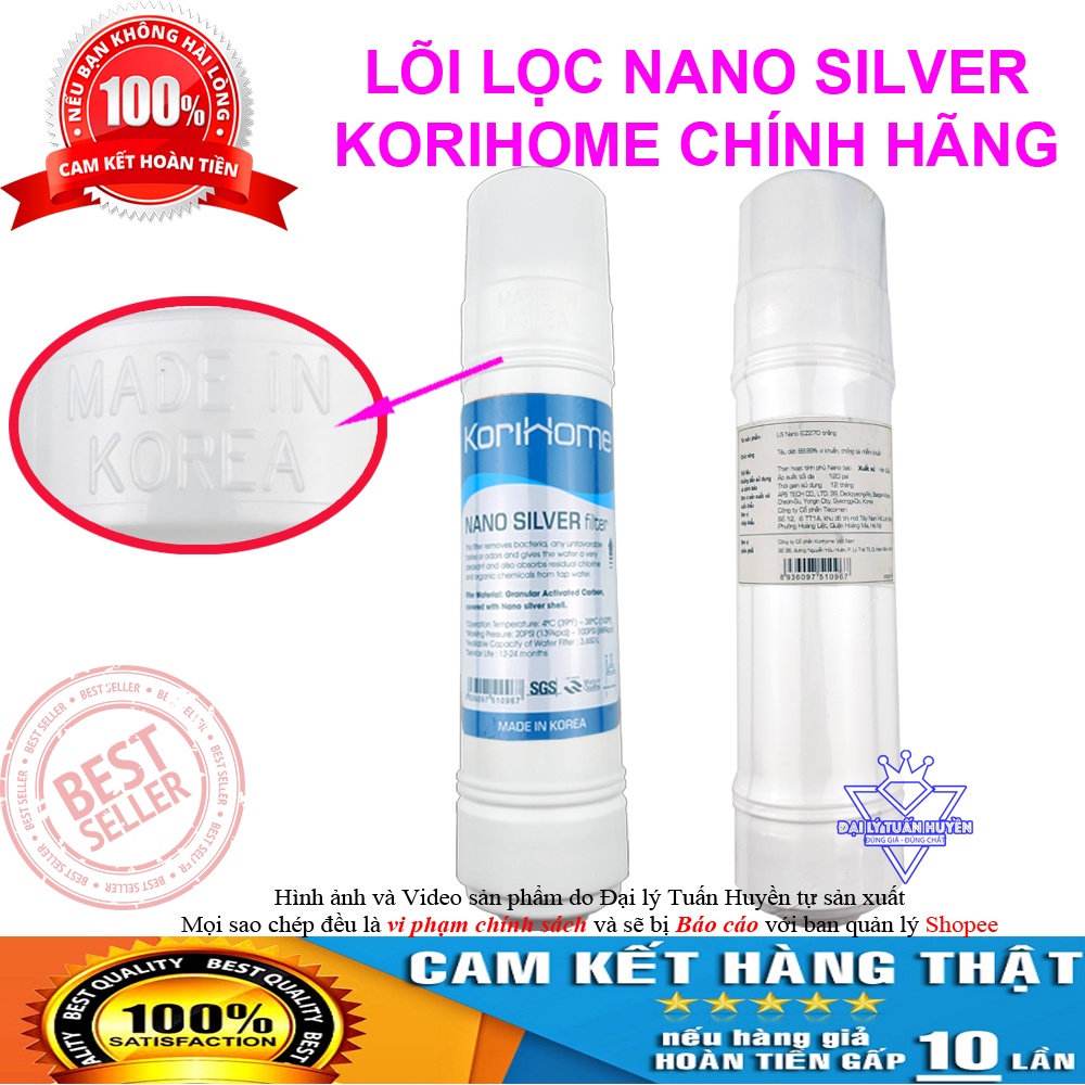 Lõi lọc nước Nano Silver KoriHome chính hãng