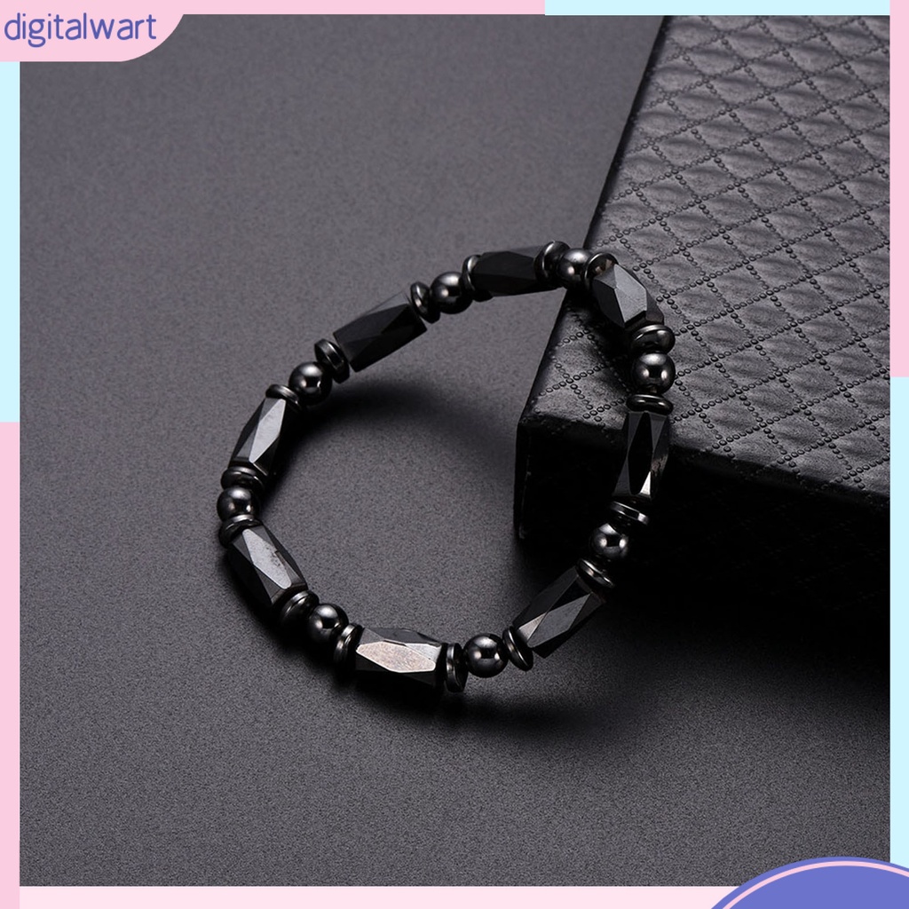 Vòng Tay Chuỗi Hạt Đá Hematite Nhân Tạo Có Từ Tính Thời Trang Unisex