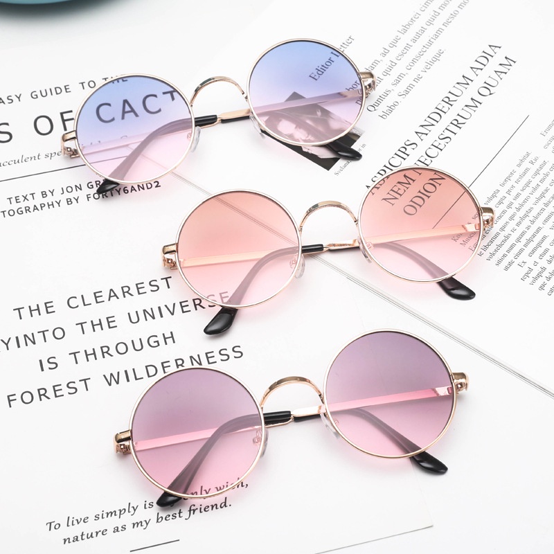 Kính Mát Gọng Tròn Chống Tia UV Phong Cách Retro