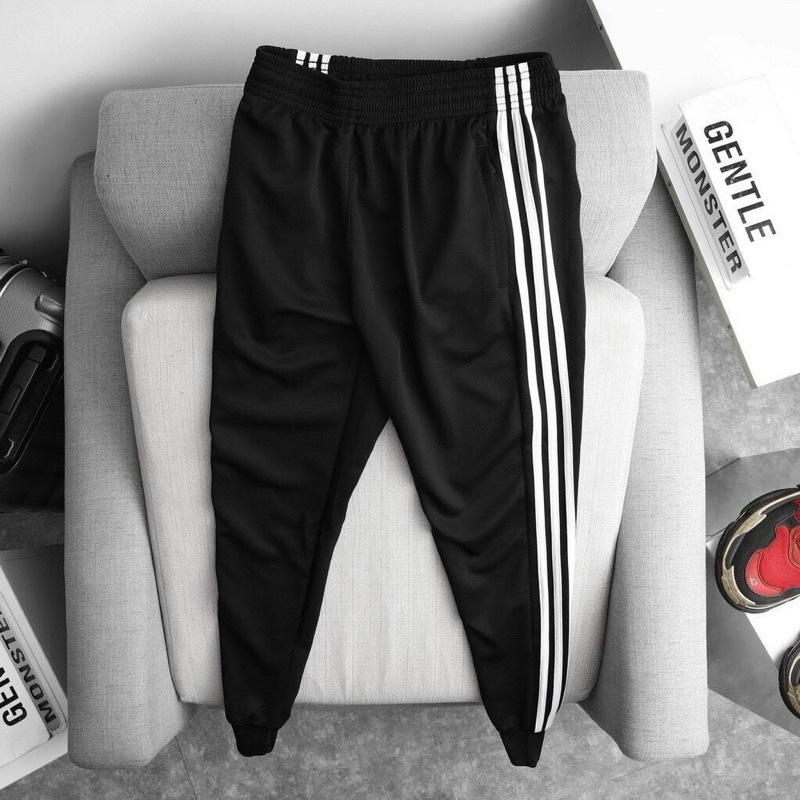 Quần thể thao nam 3 sọc, quần dài nam viền 2 màu trắng đen thể thao Thời Trang Ullzang Unisex Nam Nữ