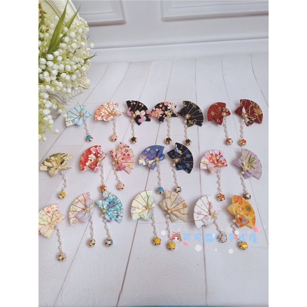 Kẹp tóc quạt phối nơ lolita - kẹp tóc bé gái