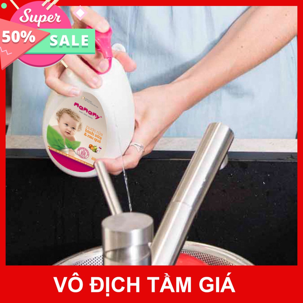 Combo Chai Nước Rửa Bình Sữa Thiên Nhiên Mamamy  Và Túi Bổ Sung