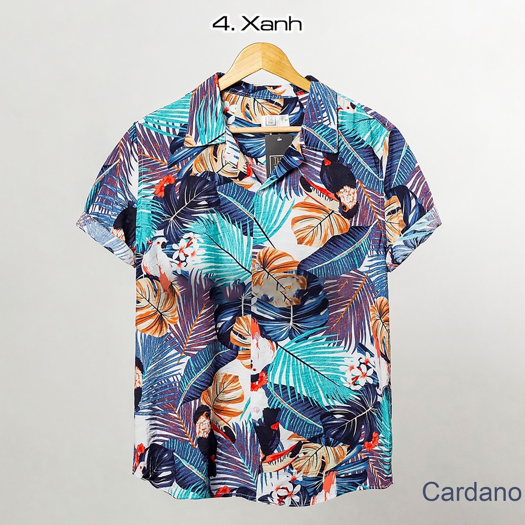 [Mã FAMAYMA2 giảm 10K đơn 50K] Áo đũi sơ mi Áo nhóm đi biển LINEN Áo có cổ họa tiết hoa lá Cardano | BigBuy360 - bigbuy360.vn