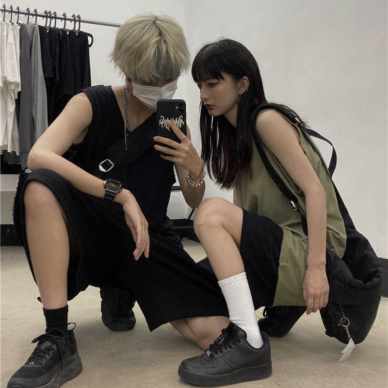 Áo Thun Sát Nách Dáng Rộng Vải Mỏng Kiểu Hồng Kông Retro Thời Trang Mùa Hè Năng Động