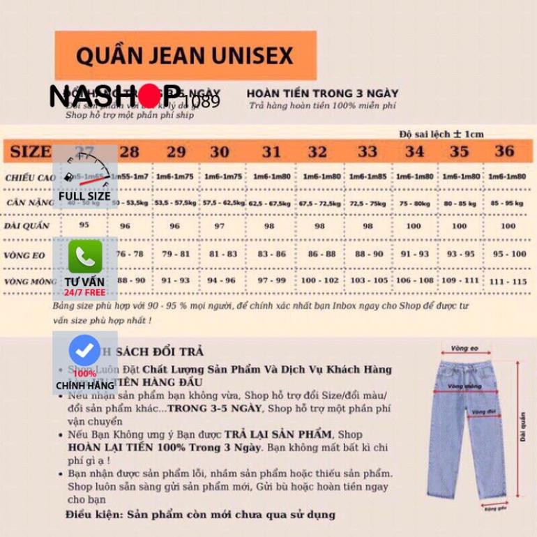 Quần jean bò baggy nam Nashop QT30 1089 quần bò ống đứng hot năm 2021 | BigBuy360 - bigbuy360.vn