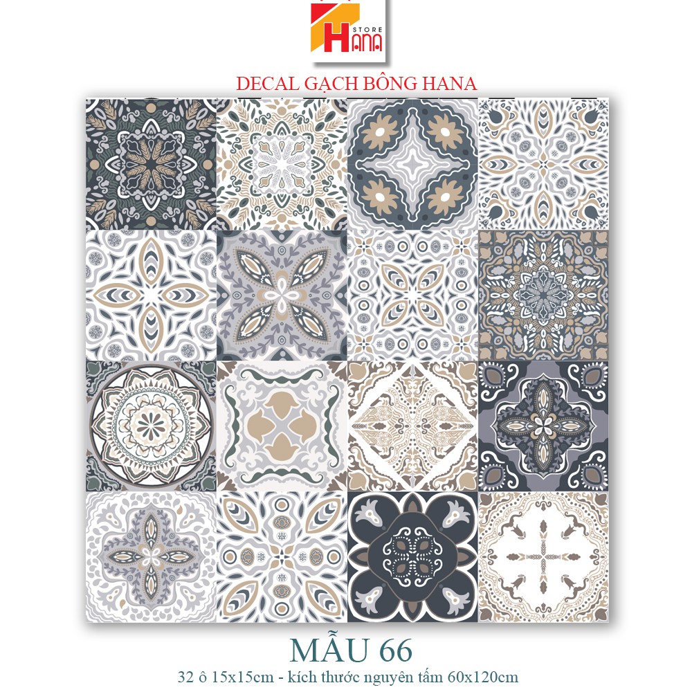 Set 32 ô decan gạch bông  - Mua 3 tặng 1 decal gạch bông màu nâu trang trí nhà cửa, bếp, quầy bar, tủ bàn ghế | BigBuy360 - bigbuy360.vn