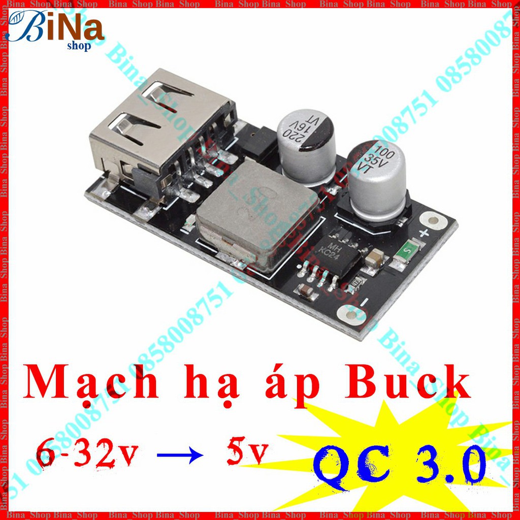 Mạch hạ áp sạc nhanh 6-32V xuống 5V hỗ trợ sạc nhanh Quick Charge 3.0 QC3.0 QC2.0