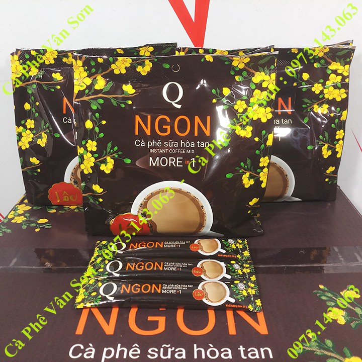 03 bịch cà phê sữa Ngon Trần Quang 480g (24 gói dài * 20g) Mẫu xuân 2022