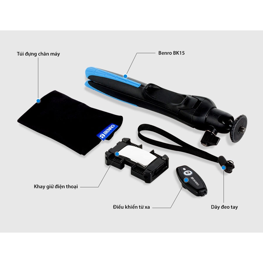 Gậy quay tic.tok, seofie, live.stream Benro BK15 ( 1 cây hàng trưng bày giảm giá)