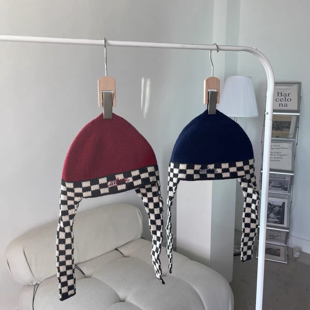 Mũ len dệt kim MG STUDIO thiết kế họa tiết sọc thời trang