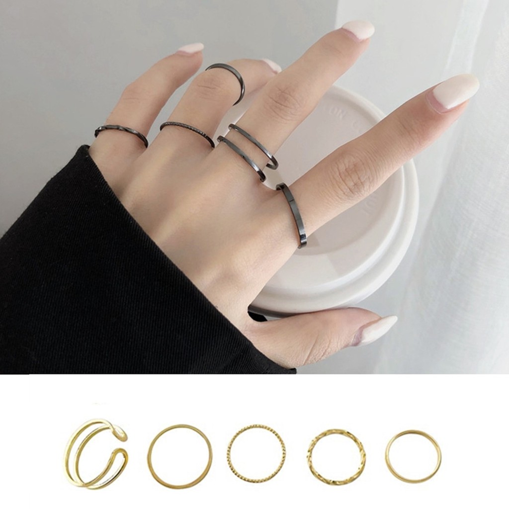 Bộ 5 chiếc nhẫn phong cách Hàn Quốc C40