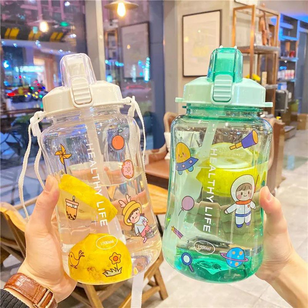 Bình nước dung tích 1.5l/2000ml họa tiết hoạt hình dễ thương