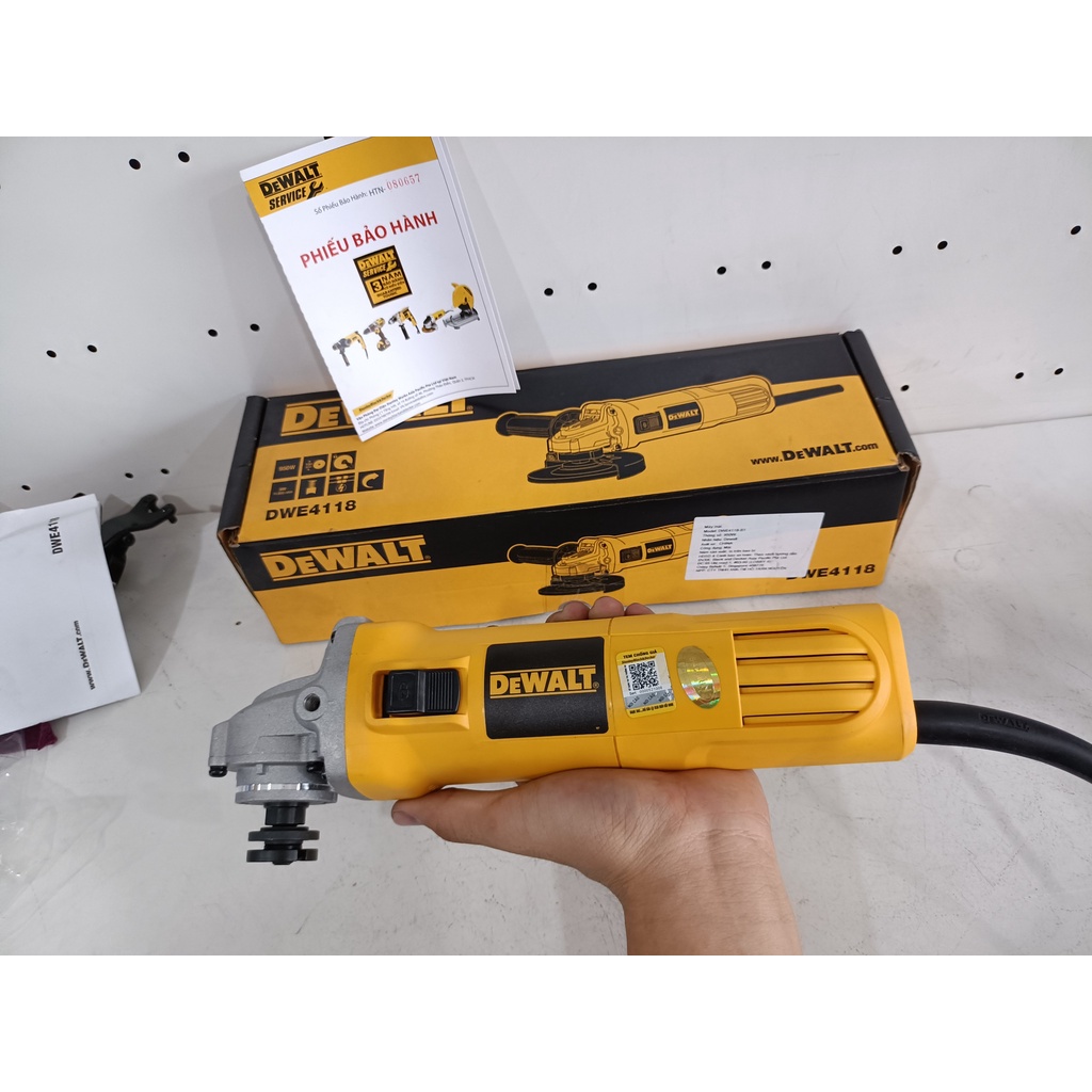 CHÍNH HÃNG - Máy mài góc đĩa 100mm có chỉnh tốc độ 950W Dewalt DWE4118