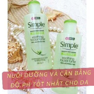 Nước Hoa Hồng Simple Soothing Facial Toner - nuôi dưỡng và cân bằng độ PH tốt nhất cho da