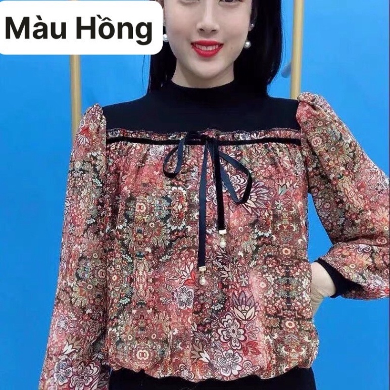 Áo Kiểu Nữ Cổ Tròn Tay Phồng Chất Liệu Mềm Mịn Dễ Mix Đồ