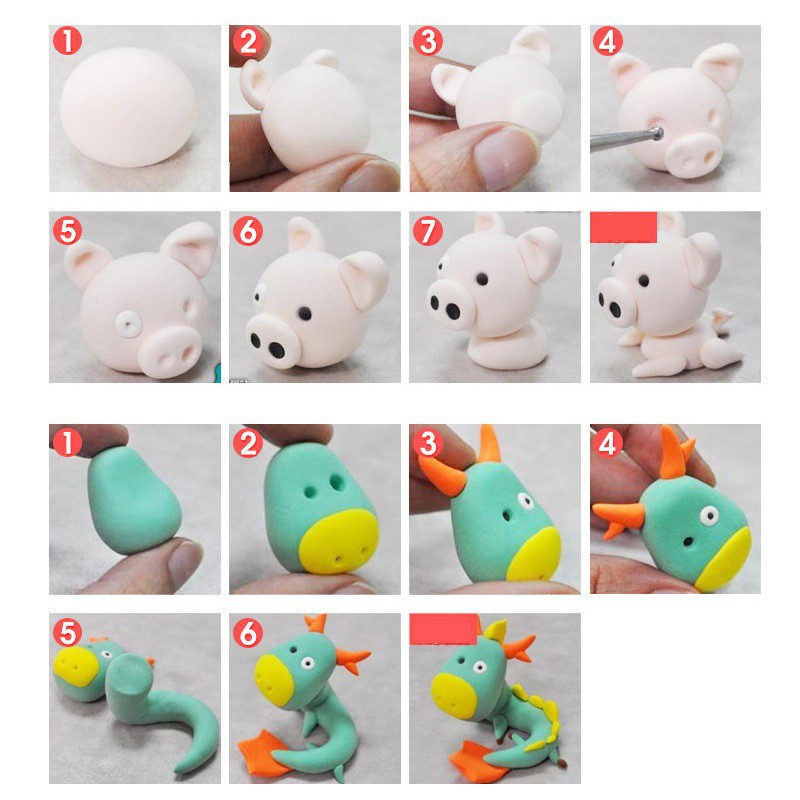 Đất sét Nhật soft clay nguyên liệu slime mềm, nhẹ, dẻo, dai dễ nặn (gói 12 màu)