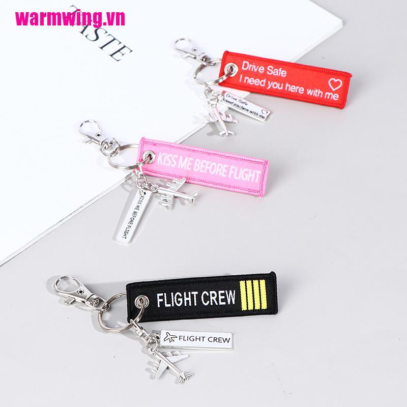 [Wivn] Set Móc Khóa Bằng Kim Loại An Toàn Hình Máy Bay kiss before flight crew drive