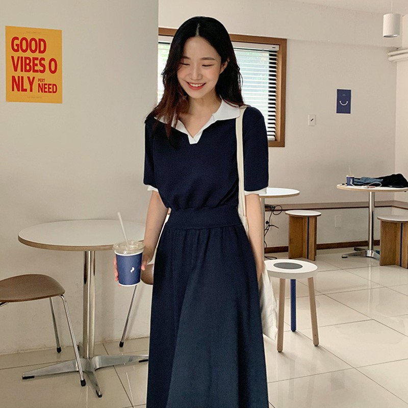 Váy Polo dáng dài tiểu thư