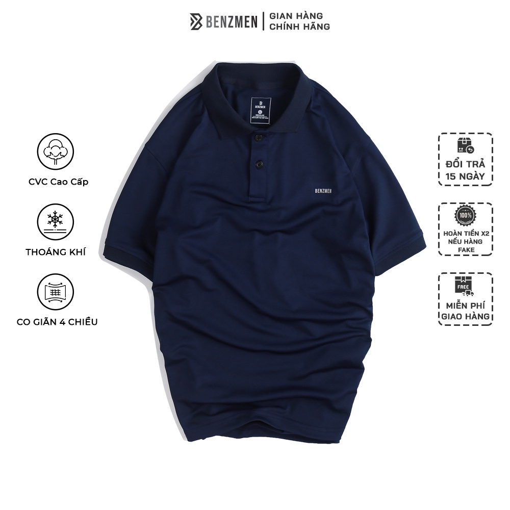 Áo Polo Nam Benzmen, Áo Thun Nam Có Cổ Thiết Kế Trẻ Trung Thanh Lịch, Chất Liệu Cvc Cao Cấp Bền Màu, Hạn Chế Co Nhăn
