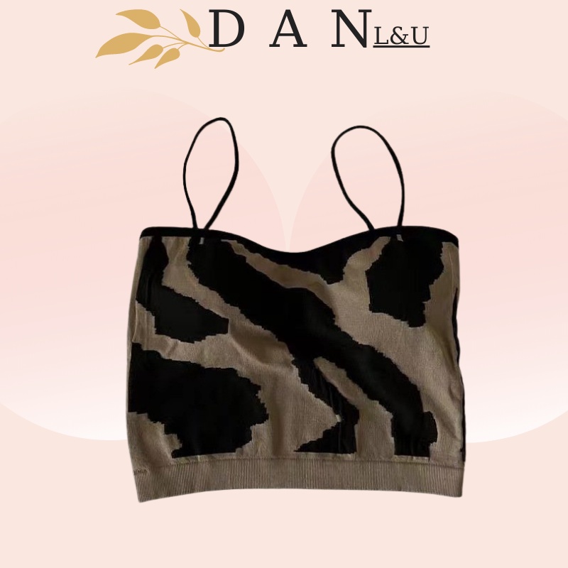 Áo Ngực Bra Khoét Lưng Sau Đệm Mút Da Báo Cá Tính Cho Nữ DAN L&amp;U 610
