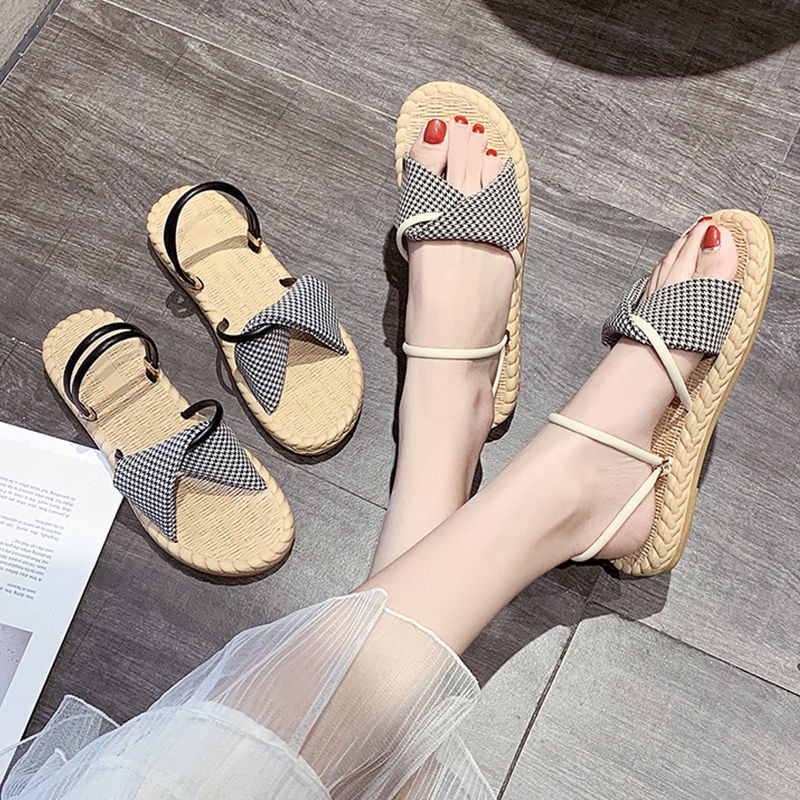 Fairy style fashion sandals nữ 2021 tân sinh viên mùa hè tất cả phù hợp dép bệt và lê lưới nổi tiếng xu hướng gi