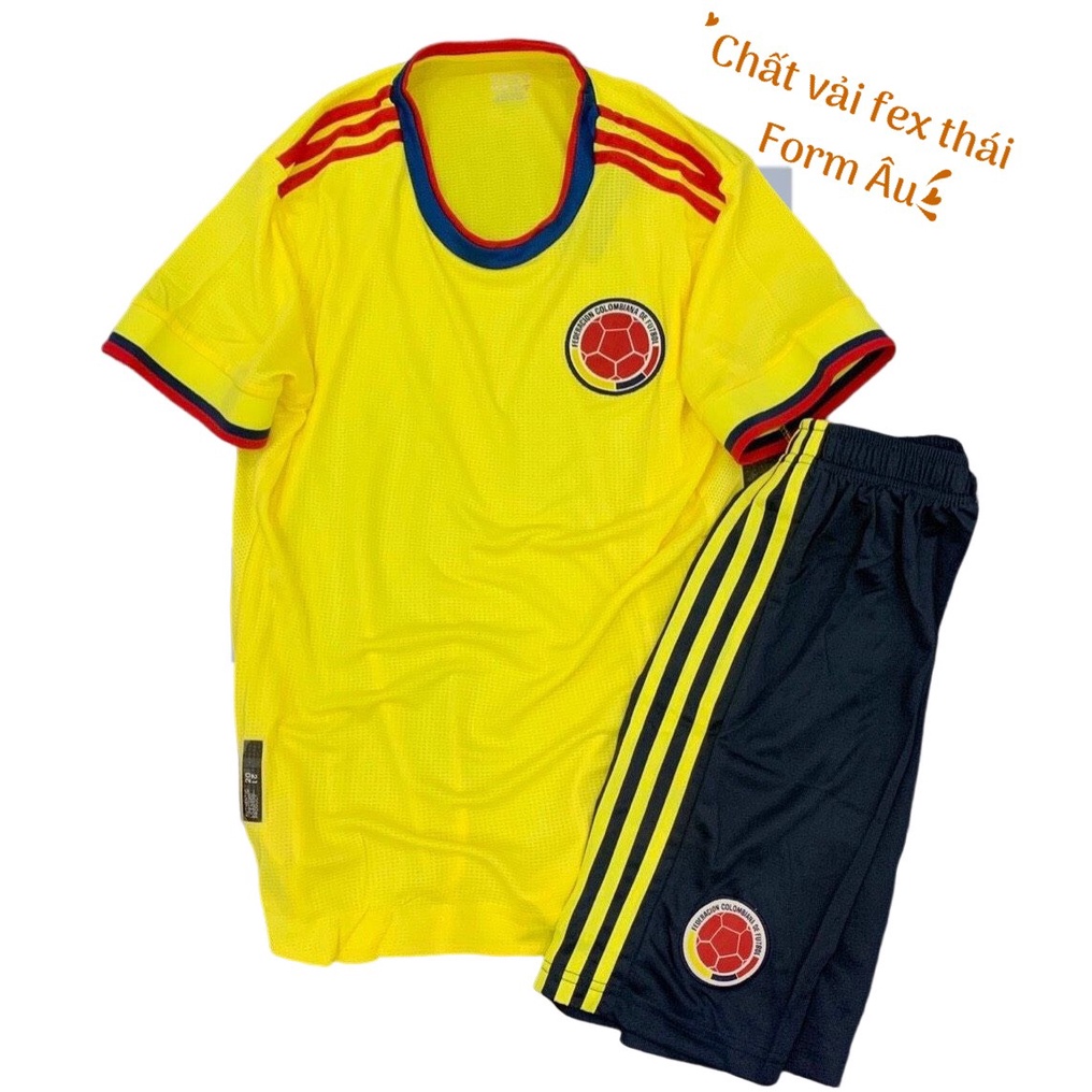 Bộ Quần Áo Bóng Đá Colombia Vàng Hàng Fex Thái Chuẩn Đét